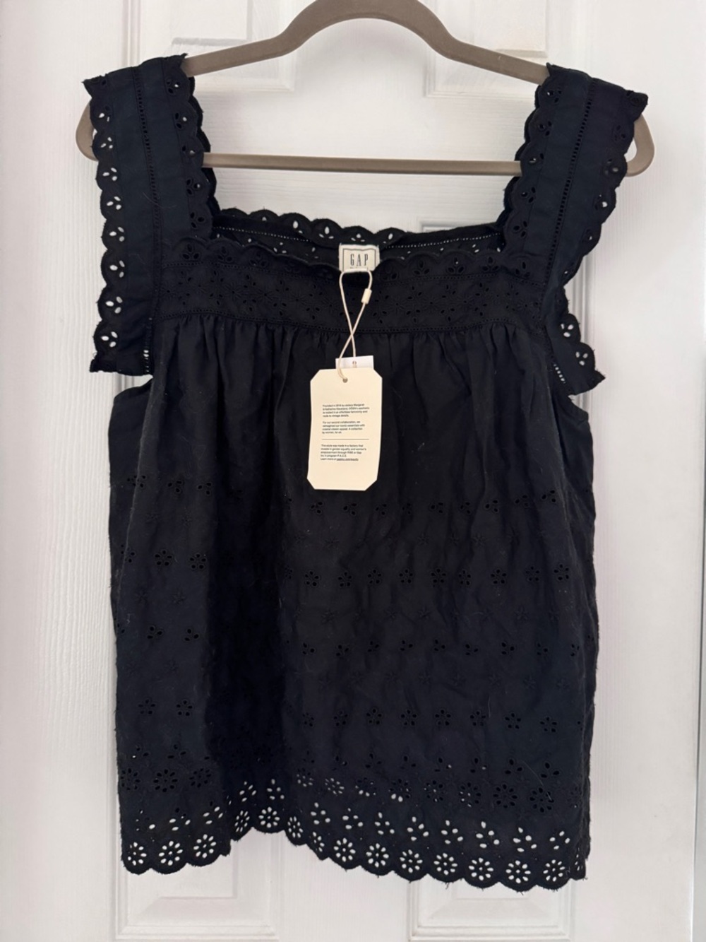 Gap × DÔEN Eyelet Top Black Coquette Cottagecore Size XS NWT - Picture 6 of 7
